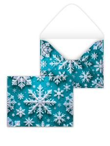 Конверт художественный малый «Снежинки объемные»