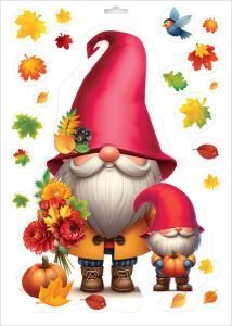 Двусторонняя наклейка «Гномики осенью»