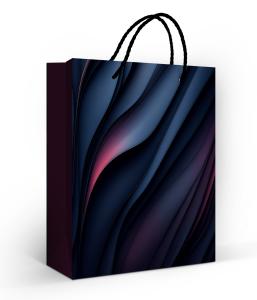 Пакет подарочный «Волны» (M) (синие волны)