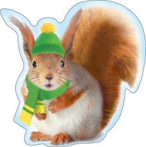 Украшение на скотче «Белочка в шапочке»