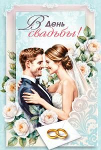 Открытка «В день свадьбы»