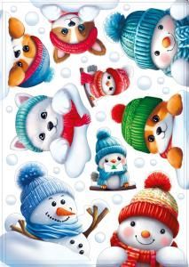 Наклейки двусторонняя «Помощники Деда Мороза»