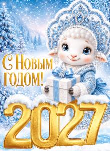 Плакат "С Новым годом! 2027" (символ года)