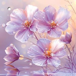 Бирка для подарка без надписи (лиловые цветы)