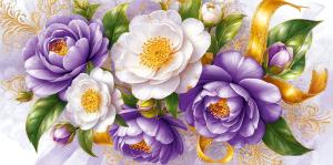 Конверт для денег без надписи (бело-сиреневые цветы)