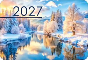 Календарь карманный на 2027 год (зимний пейзаж с рекой)