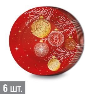 Набор тарелок (d=18 см) «Красное с золотом»