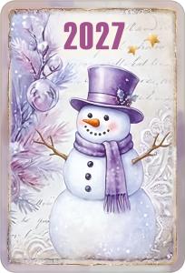 Календарь карманный на 2027 год (Лиловая серия. Снеговик)