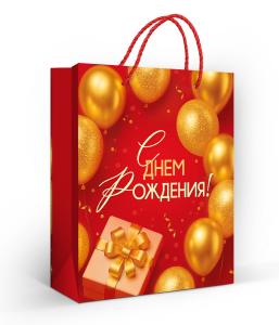 Пакет подарочный (M) «С Днем рождения!»