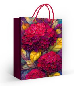 Пакет подарочный «Гортензия» (M) (красная гортензия)