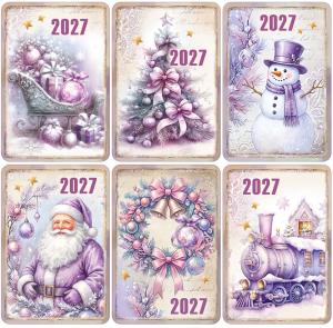 Микс календарей карманных на 2027 год "Лиловая серия"