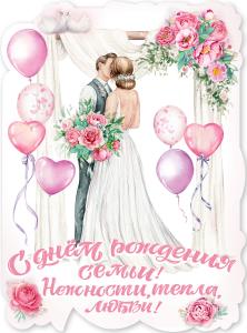 Плакат «С Днем рождения семьи! Нежности, тепла, любви!»