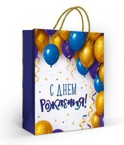 Пакет подарочный (M) «С Днем рождения!»