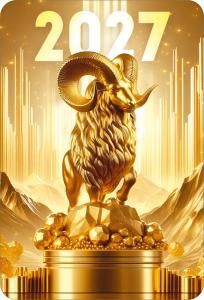 Календарь карманный 2027 (золотая овца с деньгами)