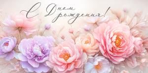 Конверт для денег «С Днем рождения!» (цветы)