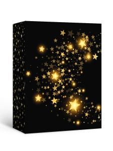 Коробка подарочная с открыткой «Звёзды» (золотые звёзды)