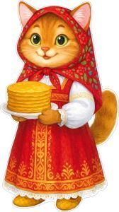 Плакат «Кошечка с блинами»