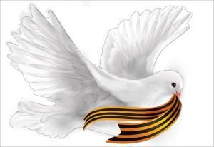 Наклейка «Голубь с георгиевской ленточкой»