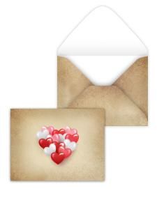 Конверт художественный малый «Сердце из шариков»