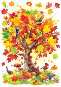 Двусторонняя наклейка «Осенний клён»