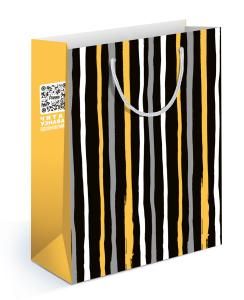 Пакет подарочный (MS) матовый «Полоски»