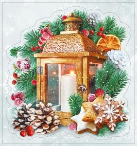 Наклейка двусторонняя «Новогодний фонарик»