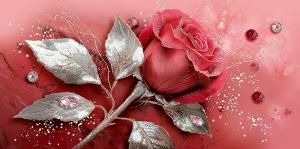 Конверт для денег без надписи (красная роза)