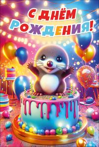 Открытка "С днем рождения!" 