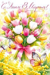 Открытка «С Праздником весны! 8 марта»