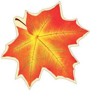 Украшение на скотче "Лист клёна оранжевый"