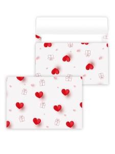 Конверт художественный средний «Сердечки и подарочки»