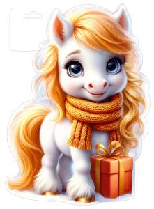 Плакат «Золотая лошадка» (символ года)