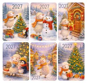 Микс календарей карманных 2027 «Ретро овечки»