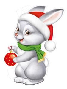 Плакат «Зайчик в шапке»