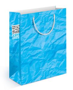 Пакет подарочный (MS) «Мятая бумага голубая»