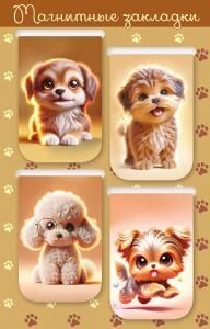 Магнитные закладки на подложке «Собачки» (4 штуки)