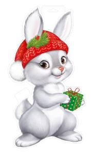 Плакат «Зайчик с подарком»