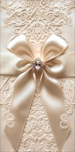 Конверт для денег без надписи (бант со стразом на кружевном узоре)