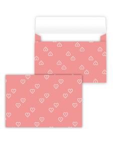 Конверт художественный средний «Сердечки на розовом»