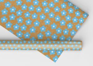 Упаковочная крафт бумага Незабудки 2 листа