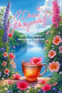 Открытка «С Днём рождения! Пусть окружает настоящая крастота!»