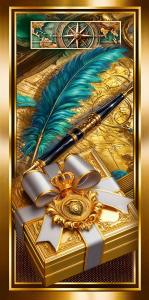 Конверт для денег без надписи (ручка, перо, шкатулка)