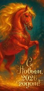 Конверт для денег «С Новым 2026 годом!» (символ года)