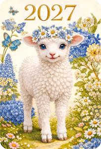 2027 Календарь карманный Символ года (Овечка в венке)