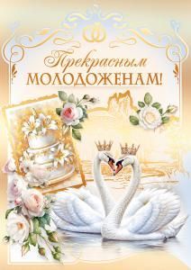 Открытка «Прекрасным молодоженам!»