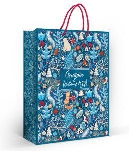 Пакет подарочный «Счастья в Новом году!» (L)