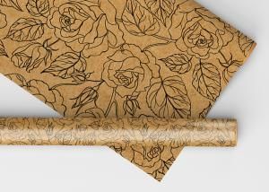 Упаковочная крафт бумага Розы 2 листа