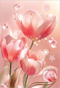 Бирка двойная без надписи (тюльпаны)