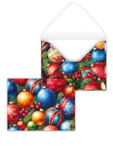 Конверт художественный малый «Новогодние шарики»