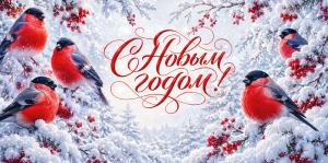Конверт для денег "С Новым годом!" (снегири на ветках)